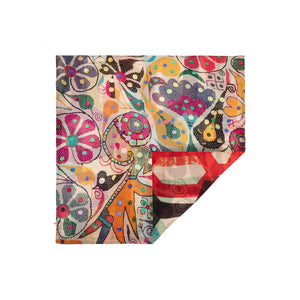 Talking Walls ava carousel double face square scarf carousel