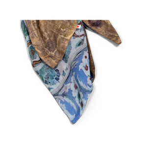 Talking Walls ava hana cobalt double face square scarf hana cobalt