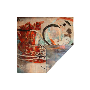 Talking Walls ava senso-ji double face square scarf senso-ji