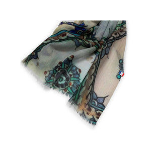 Talking Walls celeste penta single face rectangular scarf