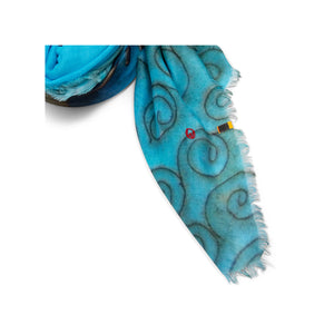 Talking Walls ela azur single face square scarf azur