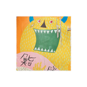 Talking Walls ela monster single face square scarf monster