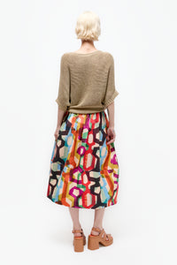 Talking Walls juju carousel A-line midi skirt carousel