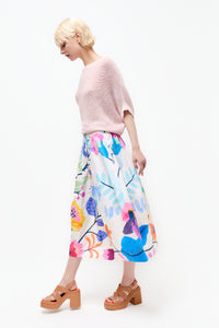 Talking Walls juju colibri A-line midi skirt colibri