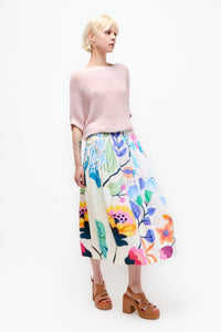 Talking Walls juju colibri A-line midi skirt colibri