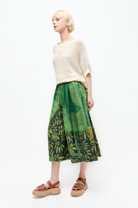 Talking Walls juju jungle A-line midi skirt jungle