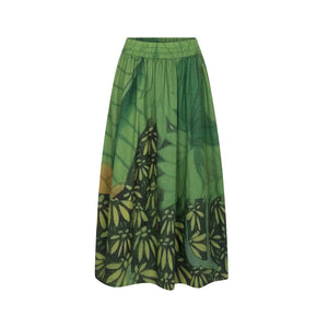 Talking Walls juju jungle A-line midi skirt jungle