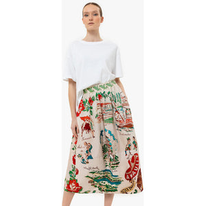 Talking Walls juju tijuana A-line midi skirt tijuana