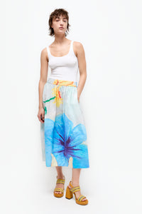 Talking Walls juju violet A-line midi skirt