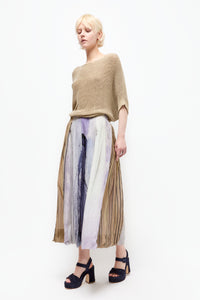 Talking Walls lily purple haze pleated long skirt