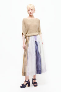 Talking Walls lily purple haze pleated long skirt