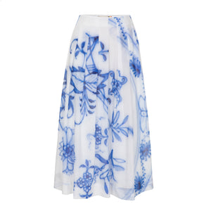 Talking Walls lily royal blue pleated long skirt royal blue