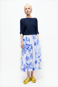 Talking Walls lily royal blue pleated long skirt royal blue