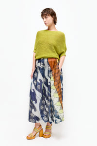 Talking Walls lily waves pleated long skirt waves