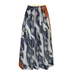 Talking Walls lily waves pleated long skirt waves