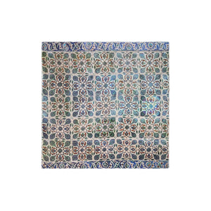 Talking Walls max cobalt single face square scarf cobalt