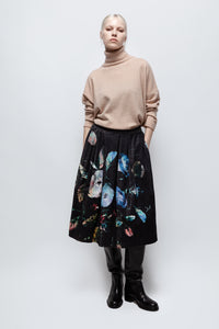 Talking Walls nona pearl flowers Midi Skirt pearl flowers