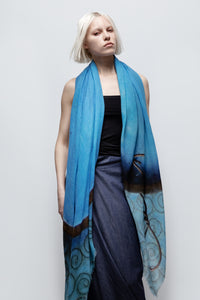 Talking Walls nova azur single face square scarf azur