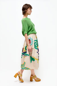 Talking Walls zaza mezcal A-line midi skirt mezcal