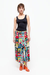 Talking Walls zoé carousel Midi double sided, reversible wrap skirt carousel