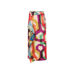 Talking Walls zoé carousel Midi double sided, reversible wrap skirt carousel