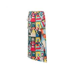 Talking Walls zoé carousel Midi double sided, reversible wrap skirt carousel