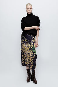 Talking Walls zoé dates midi double sided reversible wrap skirt dates