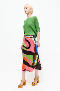 Talking Walls zoé monster Midi double sided, reversible wrap skirt monster