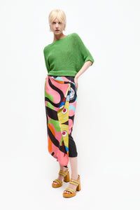 Talking Walls zoé monster Midi double sided, reversible wrap skirt monster