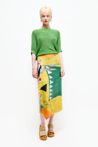 Talking Walls zoé monster Midi double sided, reversible wrap skirt monster