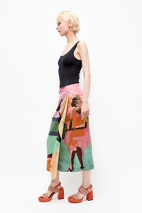 Talking Walls zoé muse Midi double sided, reversible wrap skirt muse