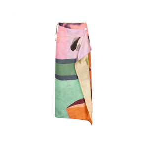 Talking Walls zoé muse Midi double sided, reversible wrap skirt muse