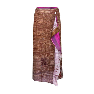 Talking Walls zoé straw midi double sided reversible wrap skirt straw pinkroom